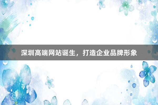 深圳高端网站诞生，打造企业品牌形象